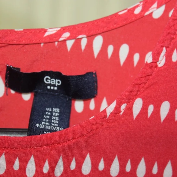 Long Sleeve Red and White Gap Rayon Top, Size XS - Picture 5 of 5